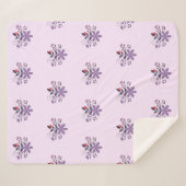Couverture Sherpa Élégant motif floral violet violet gris rouge (Devant (Horizontal))