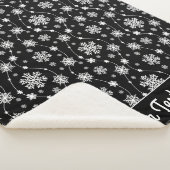 Couverture Sherpa Élégant Motif noir et blanc hivernal (3/4)