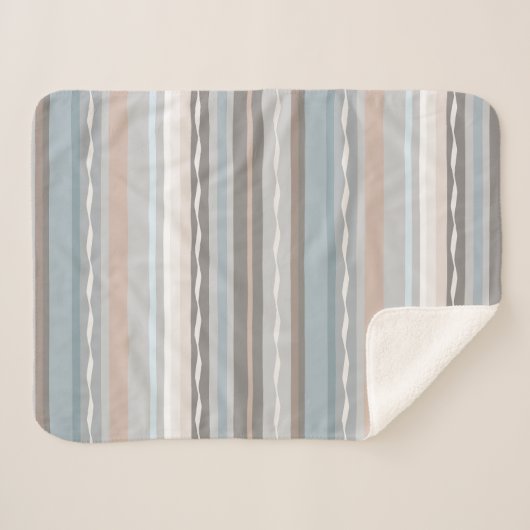 Couverture Sherpa Élégant Motif rayé Sherpa Blanket (Devant (Horizontal))