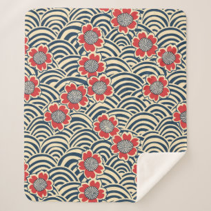 Couverture Sherpa Élégant Motif sans couture en fleur de cerisier (8