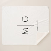 Couverture Sherpa Elegant Personalized Monogram Date Sherpa Blanket (Devant (Horizontal))