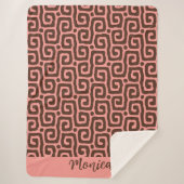 Couverture Sherpa Elegant pink &brown Abstract pattern (Devant)