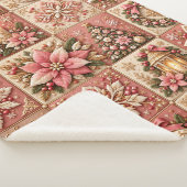 Couverture Sherpa Elegant Pink Christmas Patchwork Blanket (3/4)