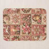 Couverture Sherpa Elegant Pink Christmas Patchwork Blanket (Devant (Horizontal))