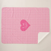 Couverture Sherpa Elegant Pink Hearts Personalized Valentine Gift  (Devant (Horizontal))