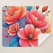 Couverture Sherpa Elegant Poppies: Radiant Nature Art (Devant (Horizontal))