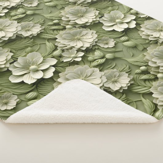 Couverture Sherpa Élégant relief floral 3D incorporé (3/4)