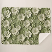 Couverture Sherpa Élégant relief floral 3D incorporé (Devant (Horizontal))