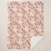 Couverture Sherpa Élégant rose froral Maison Sherpa Blanket (Devant)