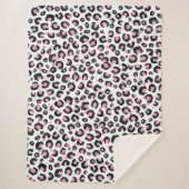 Couverture Sherpa Elegant Rose Gold Black Leopard Pattern (Devant)
