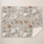 Couverture Sherpa Élégant Rose & Vine Motif Sherpa Blanket (Devant (Horizontal))