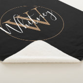 Couverture Sherpa Élégant Script Black Gold Monogram Sherpa Blanket (3/4)