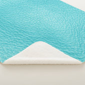 Couverture Sherpa Élégante texture en cuir turquoise (3/4)