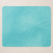 Couverture Sherpa Élégante texture en cuir turquoise (Devant (Horizontal))