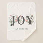 Couverture Sherpa Élégante verdure hivernale JOIE Noël (Devant)