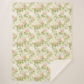 Couverture Sherpa Élégante vigne Rose (Devant)