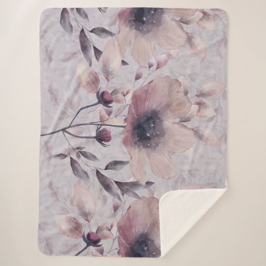 Couverture Sherpa Élément Aquarelle Peinte à la main et Biseau (Devant)