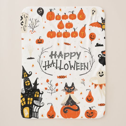 Couverture Sherpa Eléments de design Halloween. Cliparts d'Halloween (Devant)