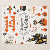 Couverture Sherpa Eléments de design Halloween. Cliparts d'Halloween (Devant (Horizontal))