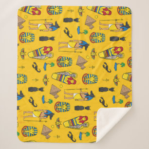Couverture Sherpa éléments égyptiens, Anubis, motif pyramides.