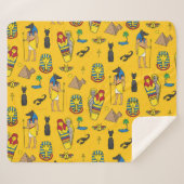 Couverture Sherpa éléments égyptiens, Anubis, motif pyramides. (Devant (Horizontal))