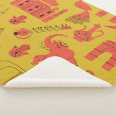 Couverture Sherpa Éléments Indiens, Main Tirée Vintage. (3/4)