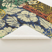 Couverture Sherpa Éléments tribaux hawaïens et tissu hibiscus (3/4)