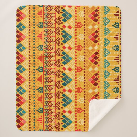 Couverture Sherpa Éléments tribaux, motif polyvalent et transparent. (Devant)