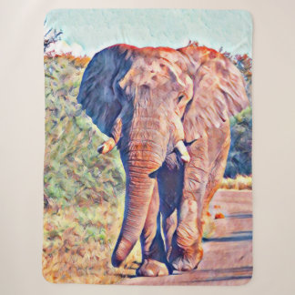 Couverture Sherpa éléphant aquarell