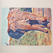 Couverture Sherpa éléphant aquarell (Devant (Horizontal))