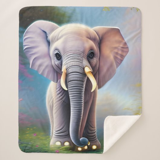 Couverture Sherpa Eléphant bébé (Devant)
