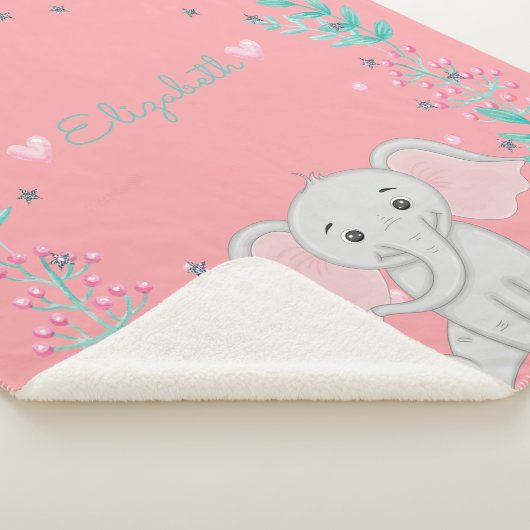Couverture Sherpa Eléphant Bébé mignon (3/4)