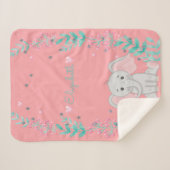 Couverture Sherpa Éléphant de bébé mignon (Devant (Horizontal))
