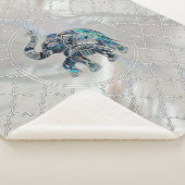Couverture Sherpa Éléphant encadré par argent sur l'ormeau et la (3/4)