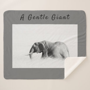 Couverture Sherpa Eléphant Géant Doux photo haute clé avec texte