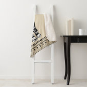 Couverture Sherpa Eléphant tribal noir et blanc de Bohême (En situation)