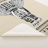Couverture Sherpa Eléphant tribal noir et blanc de Bohême (3/4)