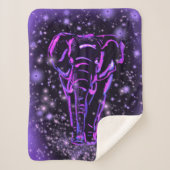 Couverture Sherpa Eléphant Violet Dans La Nuit Éti (Devant)