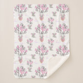 Couverture Sherpa Eléphants mignons Ballons et nuages Bébé Fille (Devant)