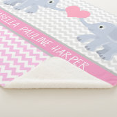 Couverture Sherpa Eléphants sur Chevron (3/4)