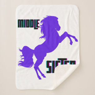 Couverture Sherpa Élevage de poney violet de la sœur du milieu