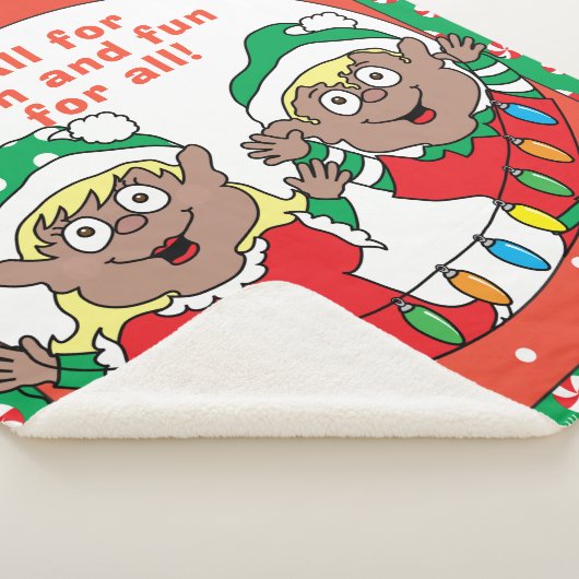 Couverture Sherpa Elfes de Noël de couleur (3/4)