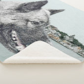 Couverture Sherpa Elkhound norvégien à la peinture de village - Chie (3/4)