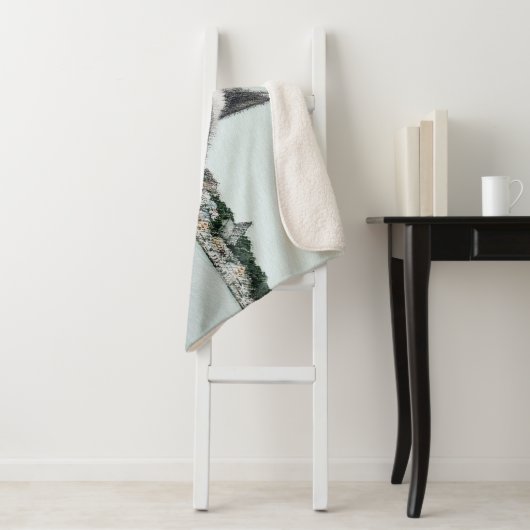 Couverture Sherpa Elkhound norvégien à la peinture de village - Chie (En situation)