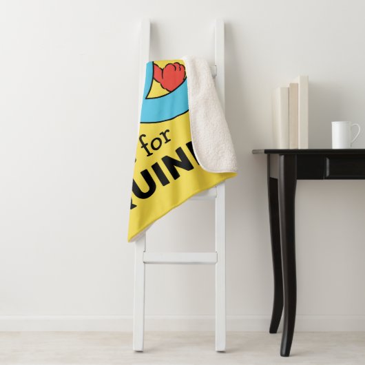 Couverture Sherpa Elmo Alphabet | Bleu Q (En situation)