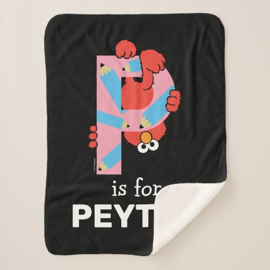 Couverture Sherpa Elmo Alphabet | Crayon P (Devant)