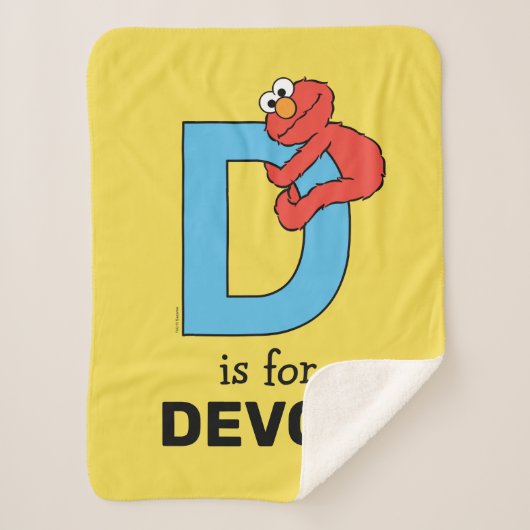 Couverture Sherpa Elmo Alphabet | D Bleu (Devant)