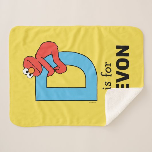 Couverture Sherpa Elmo Alphabet | D Bleu (Devant (Horizontal))