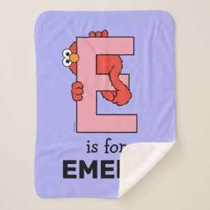 Couverture Sherpa Elmo Alphabet E Rose