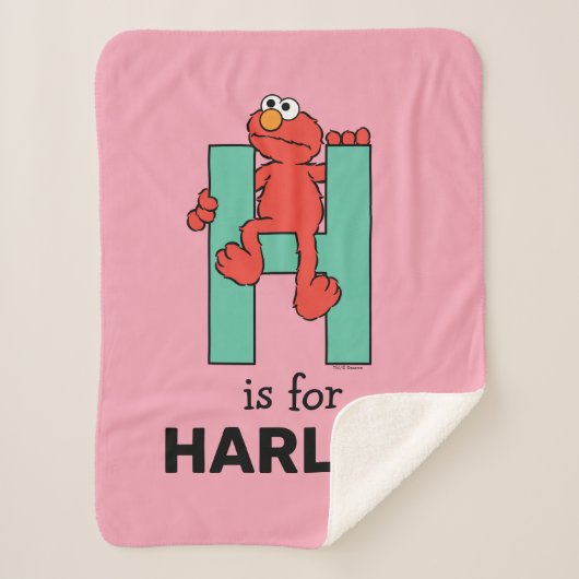 Couverture Sherpa Elmo Alphabet | H Vert (Devant)